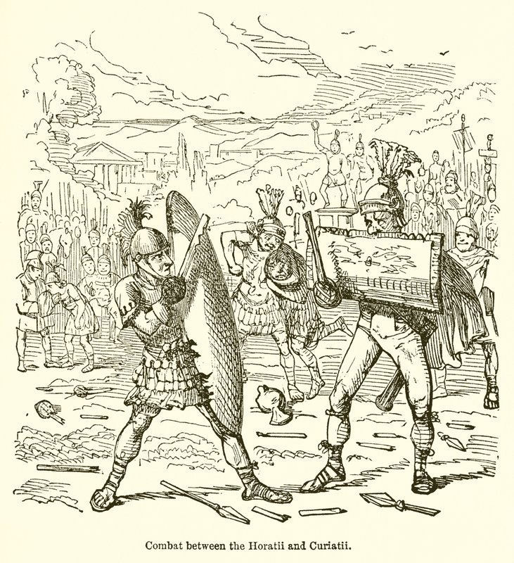 Horatii ve Curiatii arasındaki savaş by John Leech