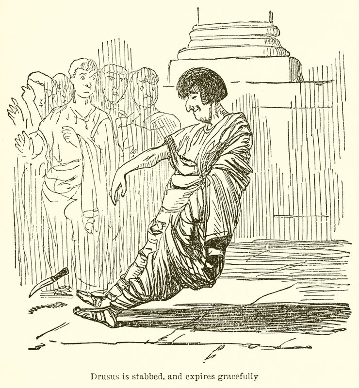 Drusus Bıçaklandı ve Sona Eriyor by John Leech