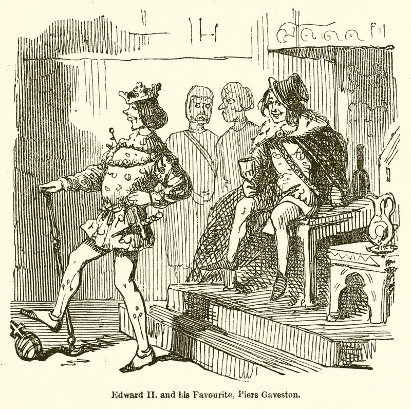 Edward II and his Favourite, Piers Gaveston  by John Leech