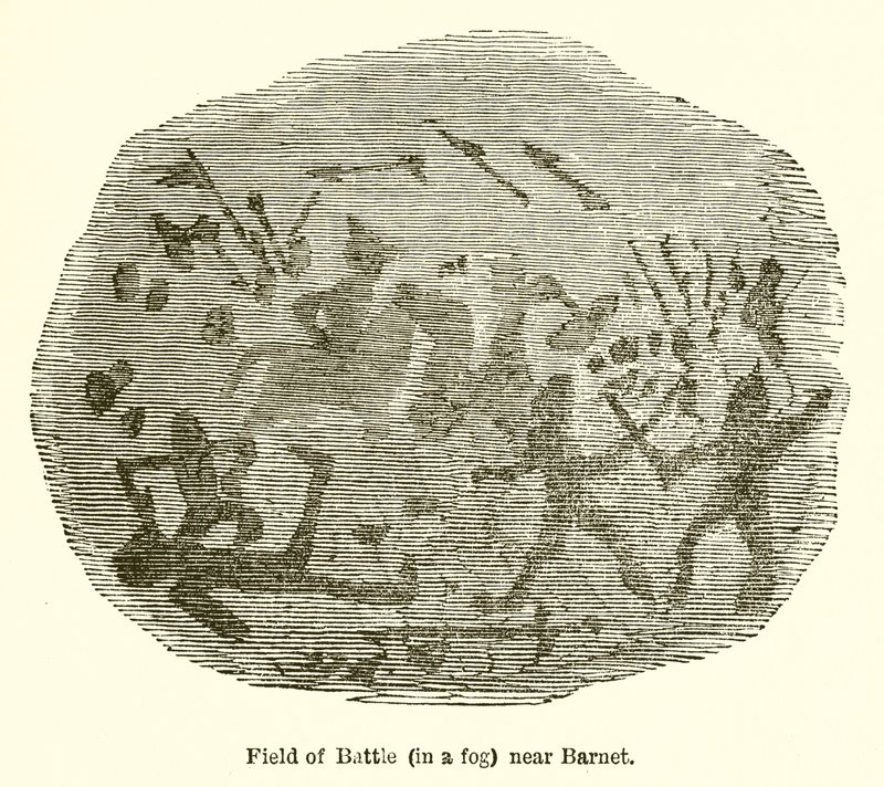 Barnet yakınında Savaş Alanı (Sisin İçinde) by John Leech