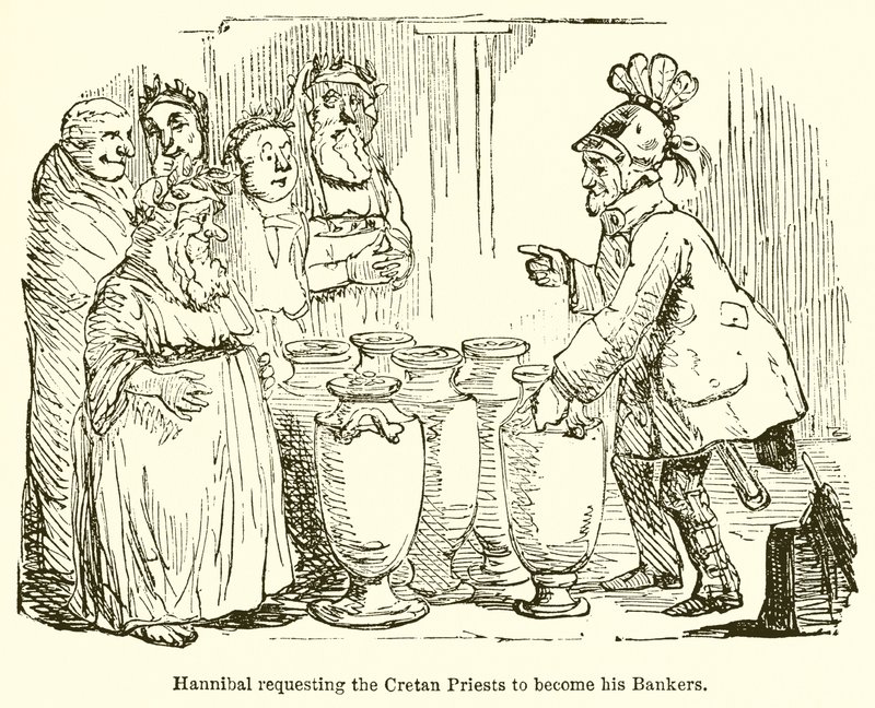 Hannibal, Girit Rahiplerinden Bankacıları Olmalarını İstiyor by John Leech