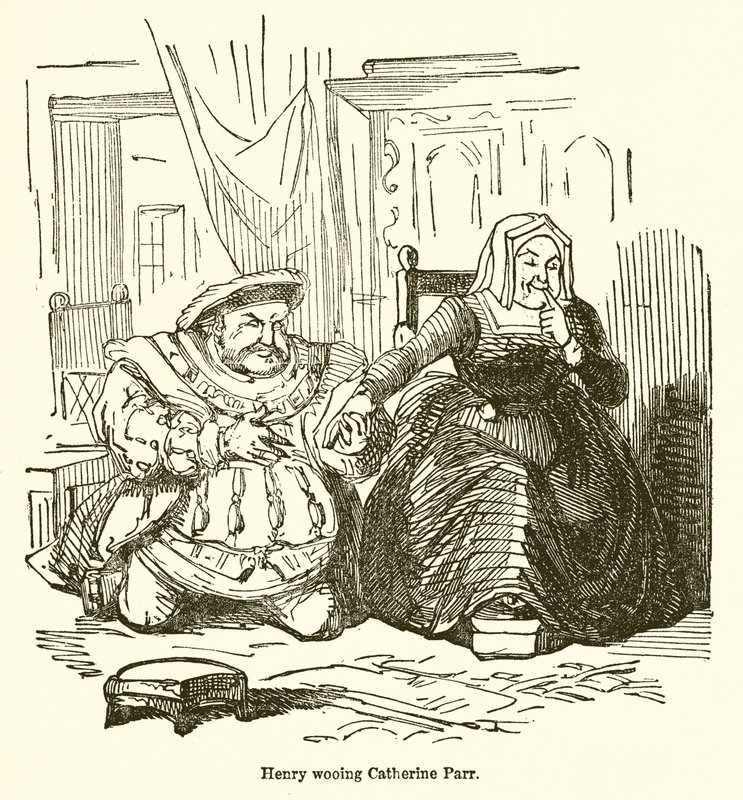 Henry Wooing Catherine Parr  by John Leech