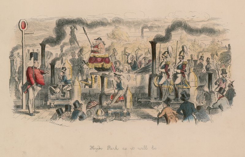 Hyde Park olacağı gibi (renkli gravür) by John Leech