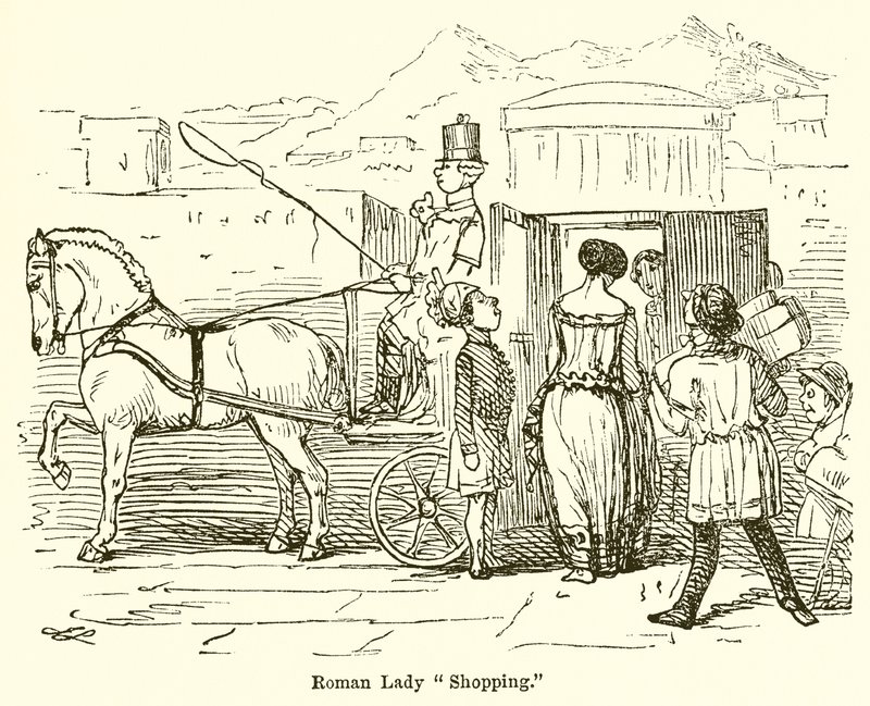 Romalı Bayan Alışveriş by John Leech