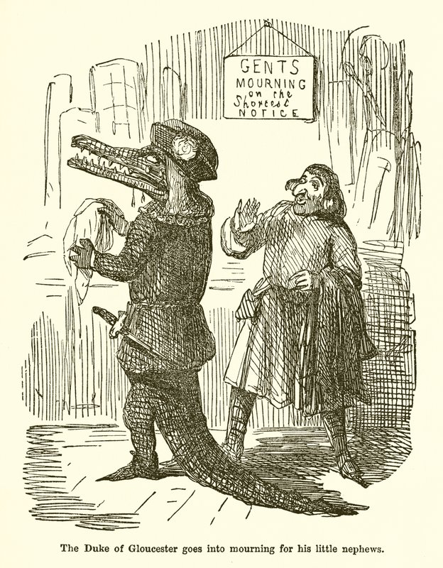 Gloucester Dükü Küçük Yeğenleri İçin Yas Tutuyor by John Leech