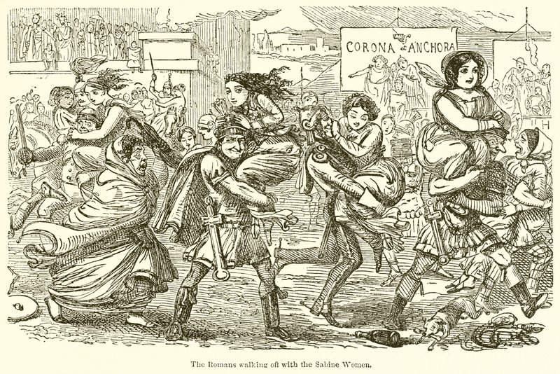Romalılar Sabine Kadınlarla Yürürken by John Leech