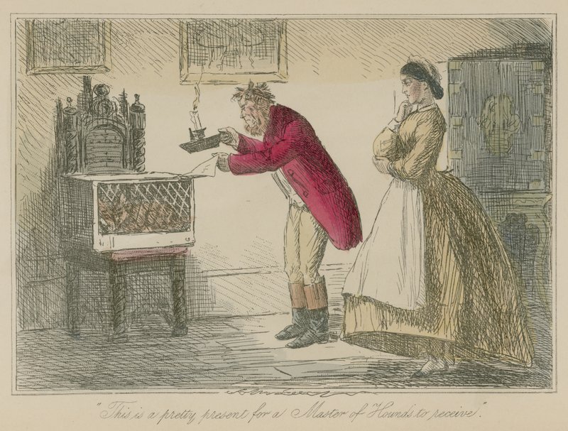 This is a pretty present for a Master of Hounds to receive  by John Leech