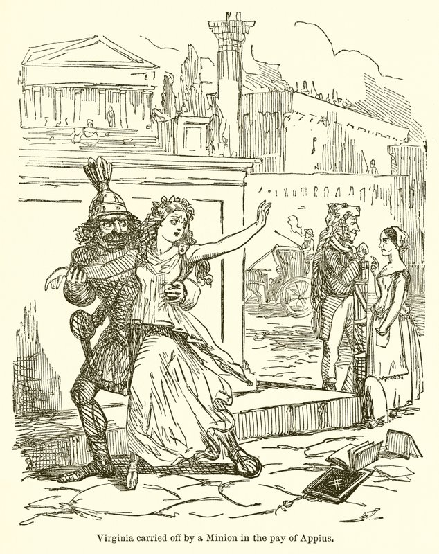 Virginia, Appius Payında bir Minyon tarafından kaçırıldı by John Leech