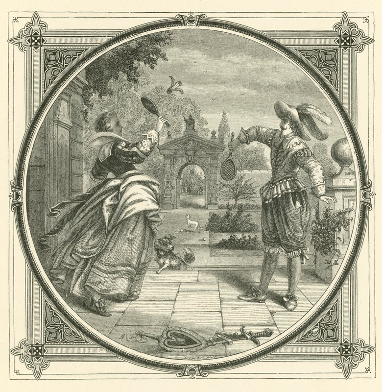 Aşk bir top gibi geri atılmayı gerektirir (gravür) by John Leighton