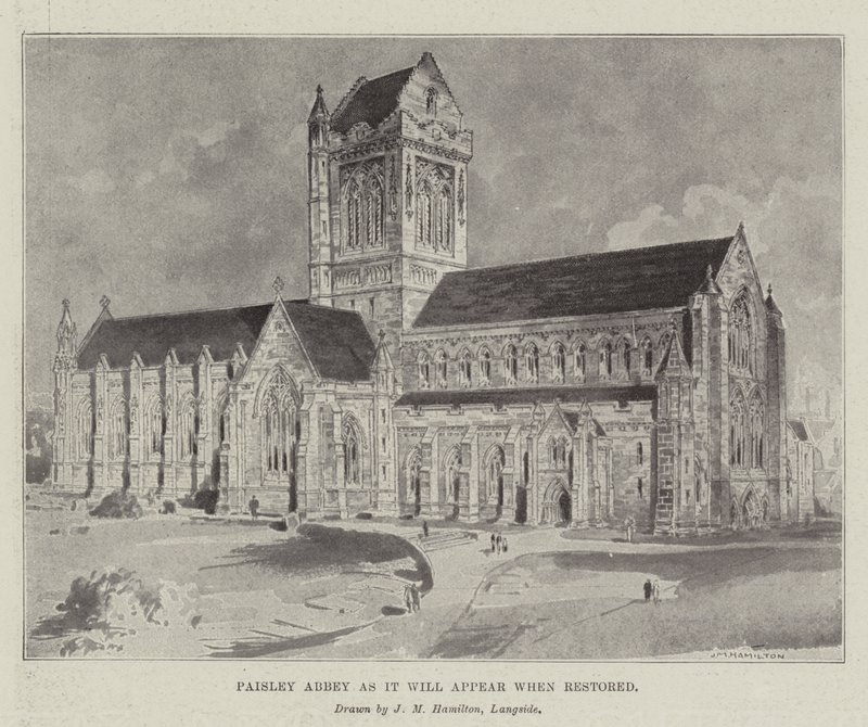 Paisley Manastırı restore edildiğinde görüneceği gibi by John McLure Hamilton