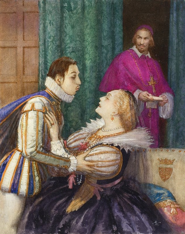 Richelieu, Büyük Kardinal (kağıt üzerine guaj) by John Millar Watt