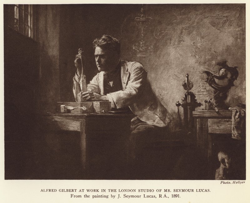 Alfred Gilbert, İngiliz heykeltıraş (fotogravür) by John Seymour (after) Lucas