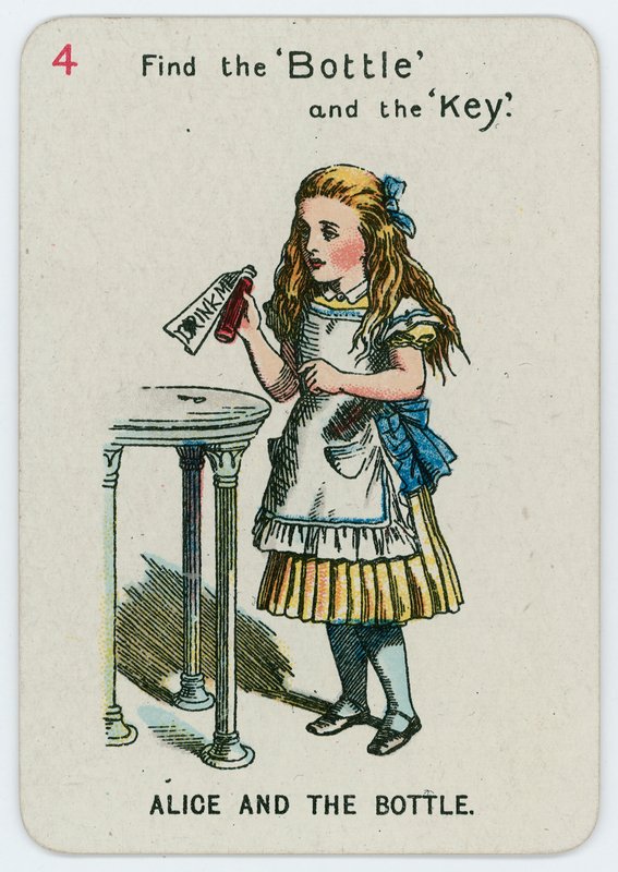 Alice ve Şişe by John Tenniel