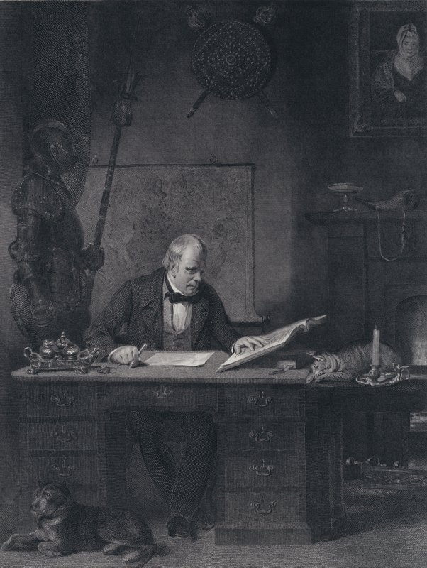 Sir Walter Scott Çalışmasında (gravür) by John Watson Gordon
