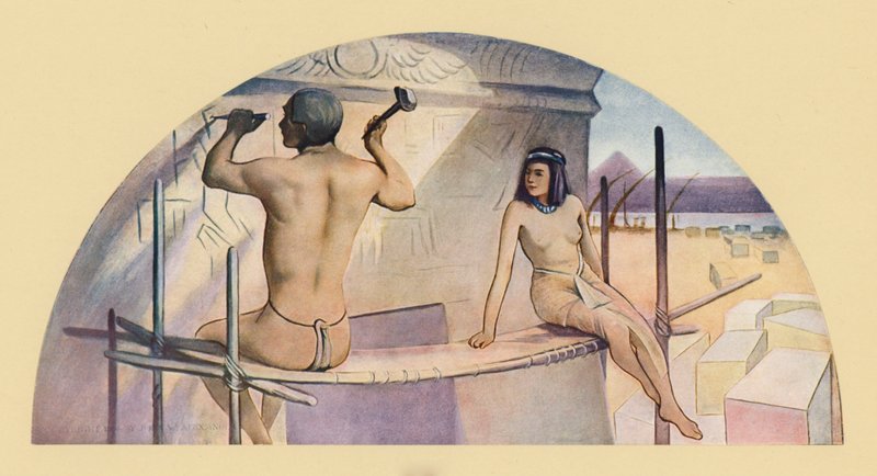 Hiyeroglif (renkli litho) by John White (after) Alexander