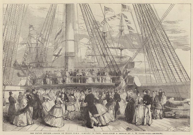The Naval Review, Gemide Dans HMS Caesar, 91, Kaptan Robb by John Wilson Carmichael