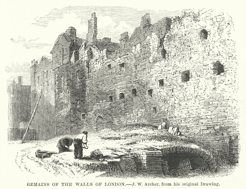 Londra Duvarlarının Kalıntıları (gravür) by John Wykeham Archer