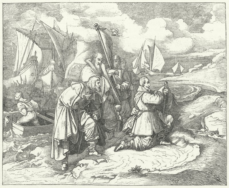 İsveçli Gustavus Adolphus, Otuz Yıl Savaşları'na katılmak için Almanya'ya çıktı by Josef Mathias (after) Trenkwald