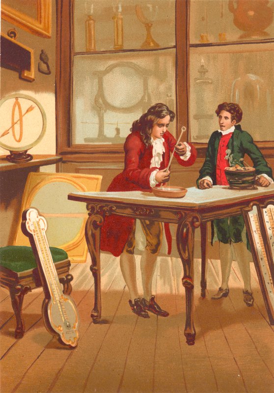 Rene Antoine Ferchault de Reaumur termometreyi yapıyor by Josep or Jose Planella Coromina