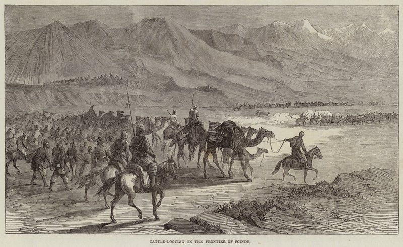 Scinde Sınırında Sığır Yağmalama by Joseph Austin Benwell