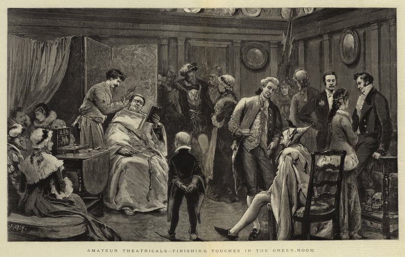 Amatör Tiyatrolar, Yeşil Odada Son Rötuşlar by Joseph Nash