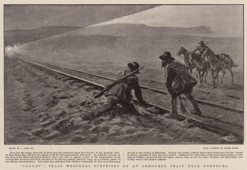 Yakalandı, Tren Yıkıcıları Edenburg yakınlarındaki bir Zırhlı Tren tarafından şaşırttı by Joseph Nash