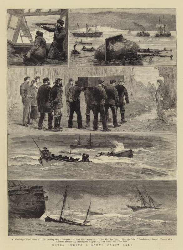 Güney Sahili Fırtınası Sırasında Notlar by Joseph Nash