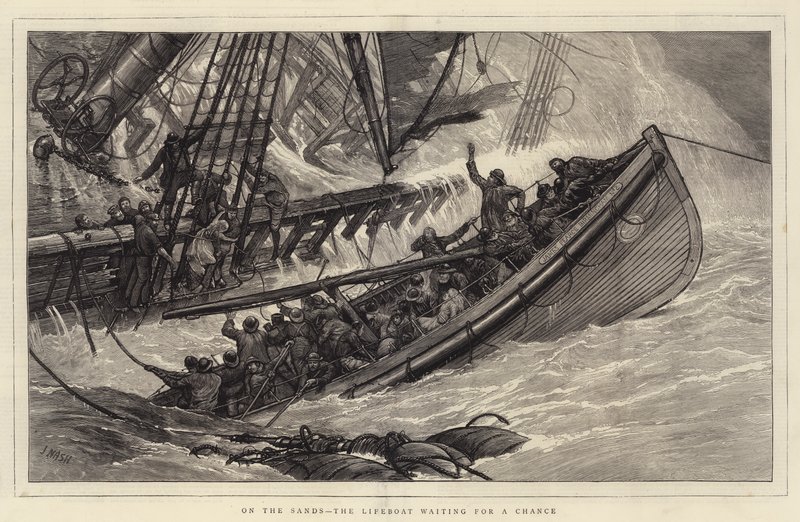 On the Sands, the Lifeboat waiting for a Chance  by Joseph Nash
