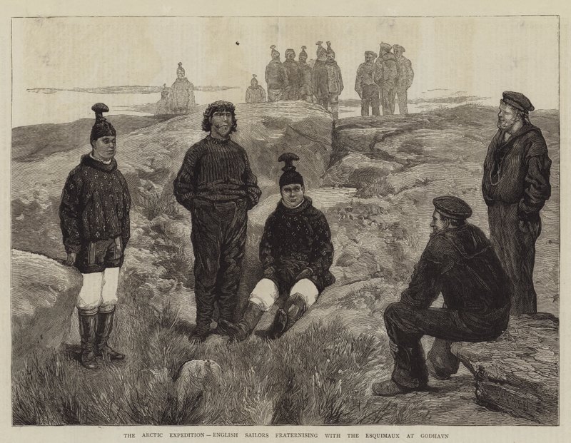 Arctic Expedition, Godhavn'da Esquimaux ile kardeşlik yapan İngiliz Denizciler by Joseph Nash