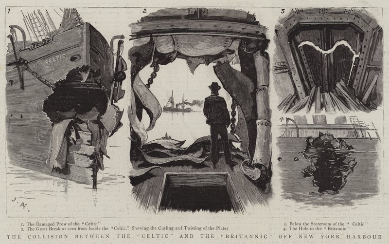 New York Limanı Açıklarında Keltler ve Britannikler Arasındaki Çarpışma by Joseph Nash
