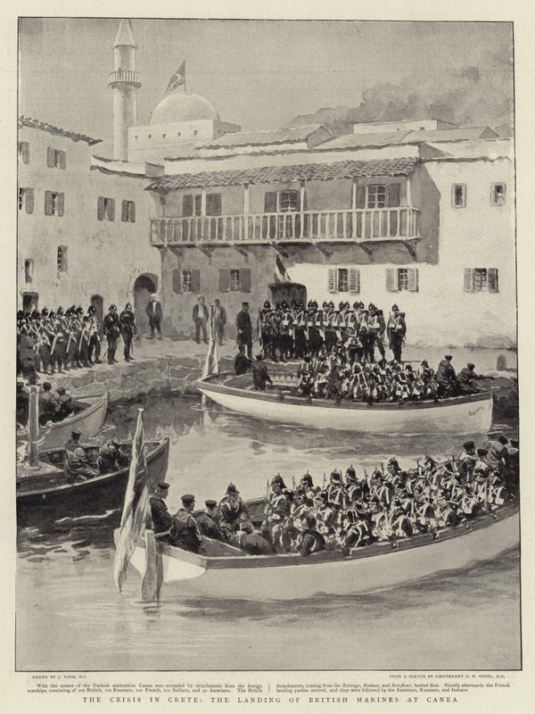 Girit Krizi, İngiliz Deniz Piyadelerinin Canea