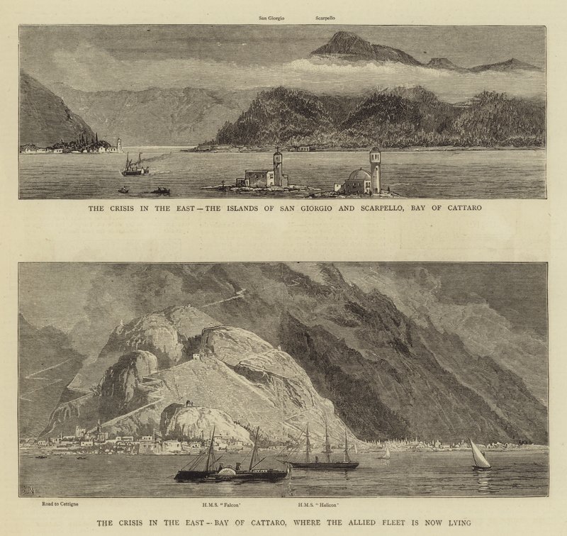 Doğudaki Kriz, Cattaro Körfezi by Joseph Nash