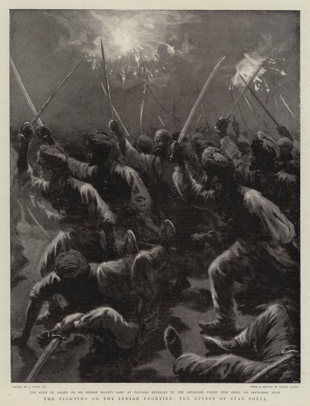 Hindistan Sınırında Savaş, Yıldız Kabuğunun Etkisi by Joseph Nash