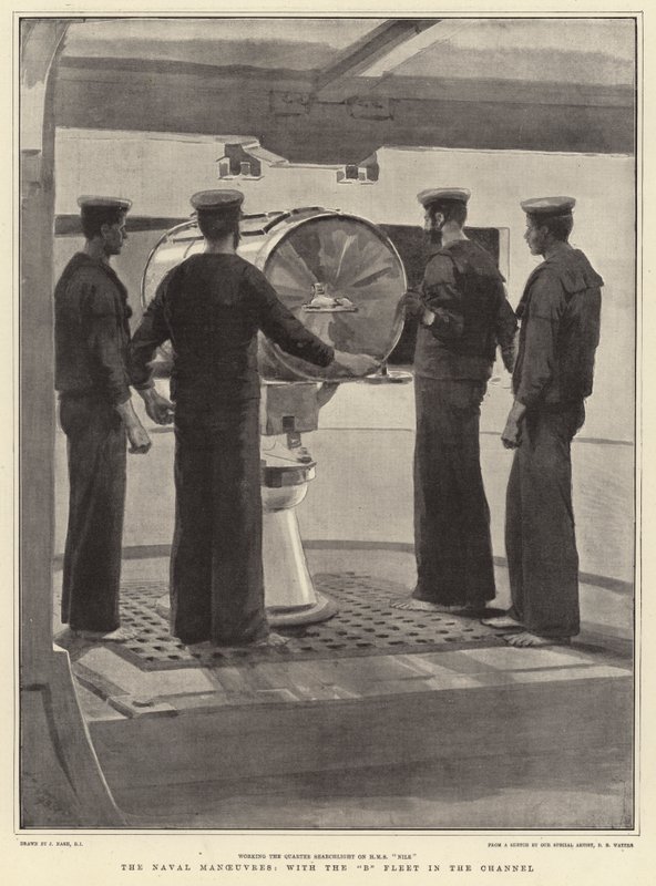 B Filosu Kanaldayken Deniz Manevraları by Joseph Nash