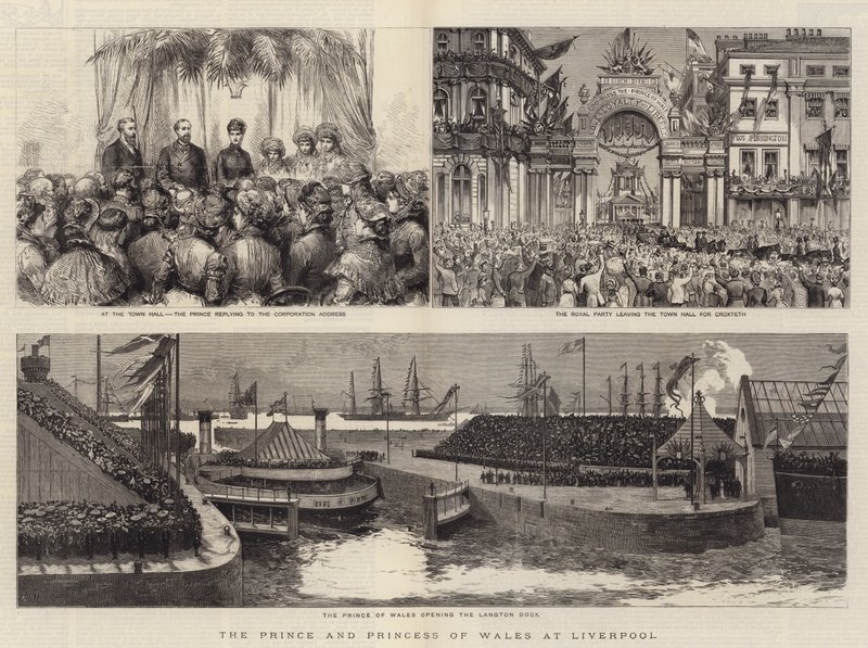 Galler Prensi ve Prensesi Liverpool'da by Joseph Nash