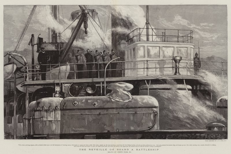 Bir Savaş Gemisinde Reveille by Joseph Nash