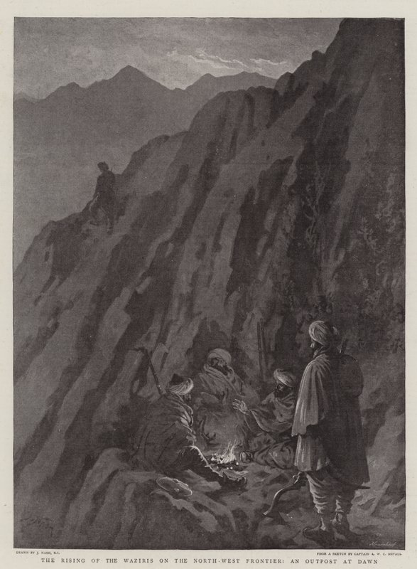 Şafakta Bir Karakol olan Kuzey-Batı Sınırında Wazirilerin Yükselişi by Joseph Nash