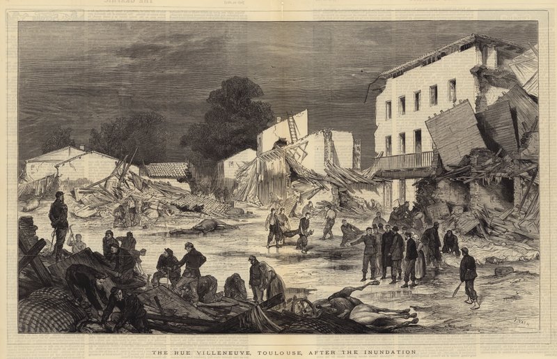 Rue Villeneuve, Toulouse, Su Baskınından Sonra by Joseph Nash