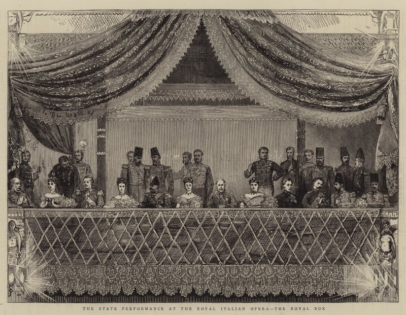 Kraliyet İtalyan Operası'ndaki Devlet Gösterisi, Kraliyet Kutusu by Joseph Nash