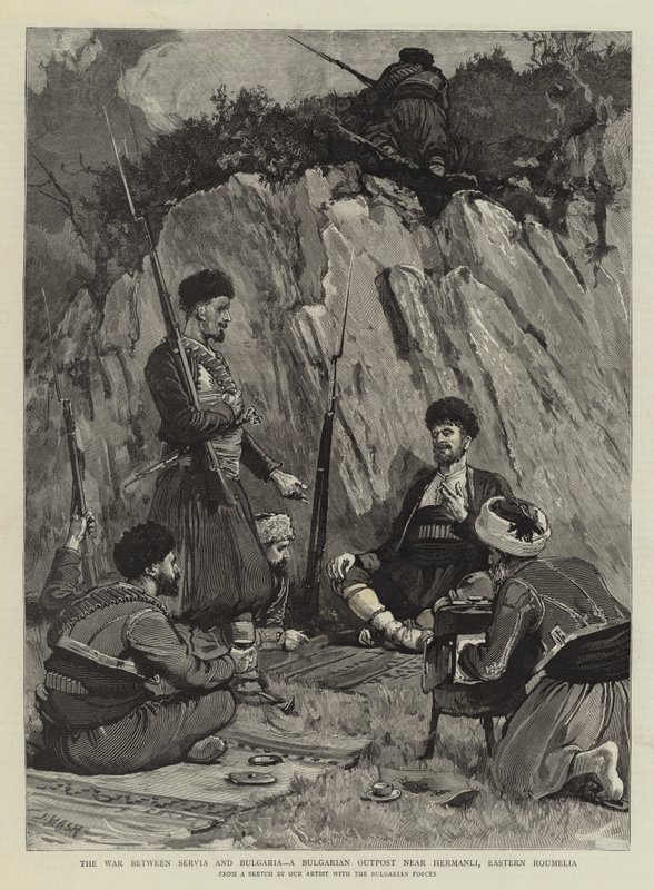 Sırbistan ve Bulgaristan arasındaki Savaş, Hermanli, Doğu Rumeli yakınlarındaki bir Bulgar Karakolu by Joseph Nash