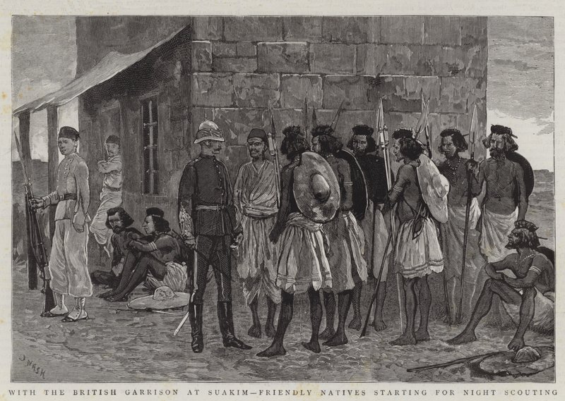 Suakim'deki İngiliz Garnizonu ile Dost Yerliler Gece İzciliğine Başlıyor by Joseph Nash