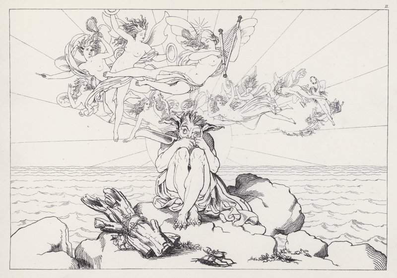 Shakespeares Fırtına, III. Perde, 2. Sahne by Joseph Noel after Paton