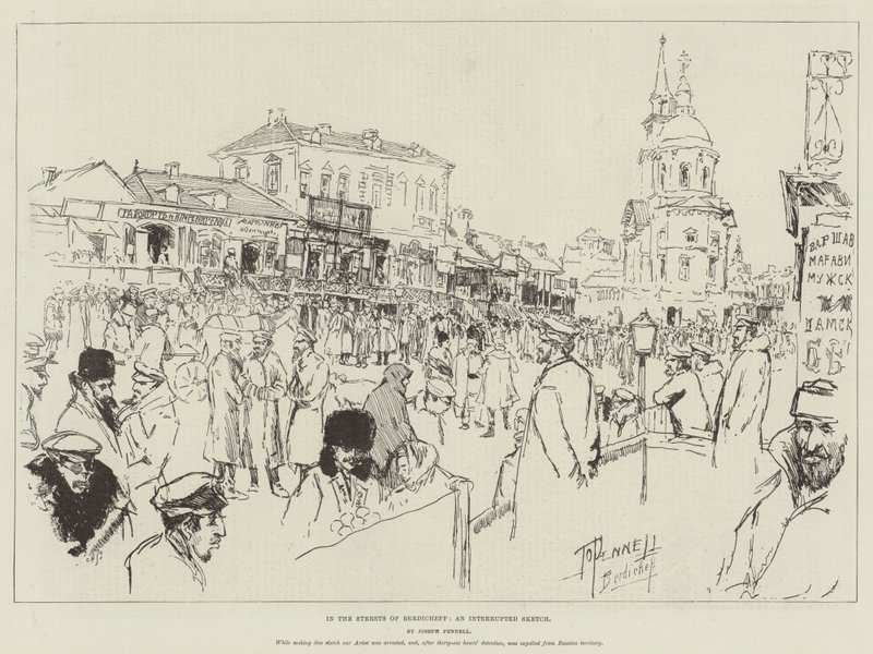 Berdicheff Sokaklarında, Kesintili Bir Eskiz by Joseph Pennell