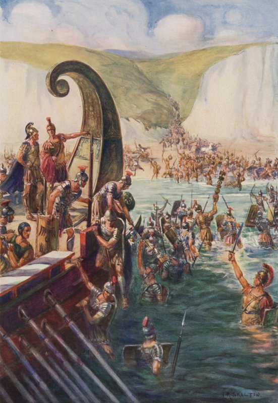 The landing of the Romans in Britain, 54 BC  by Joseph Ratcliffe Skelton