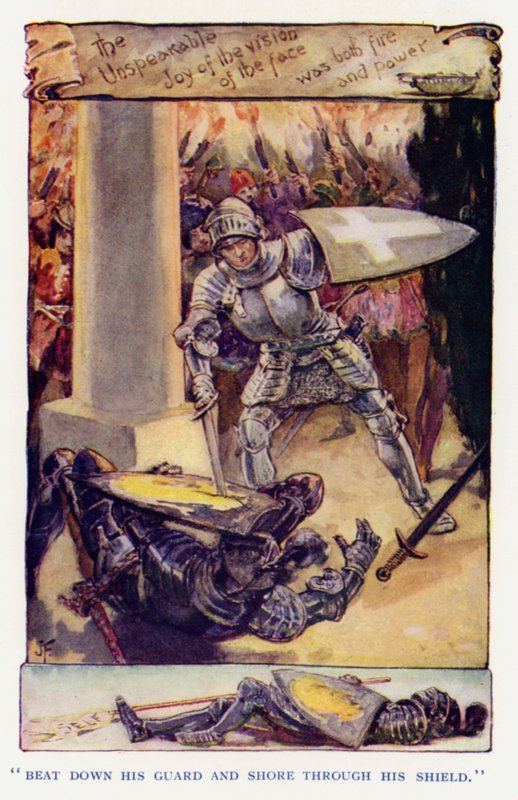 Sir Knight of the Splendid Way için çizim (renkli taş) by Joseph (after) Finnemore