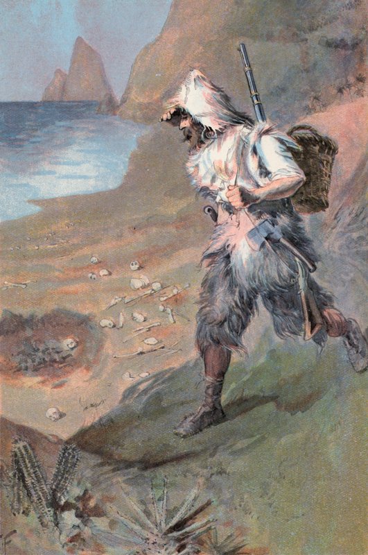 Robinson Crusoe: Korku doluyum (renkli taş) by Joseph (after) Finnemore