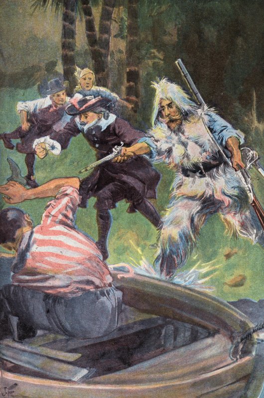 Robinson Crusoe: Onu boyun eğmeye çağırıyoruz (renkli taş) by Joseph (after) Finnemore
