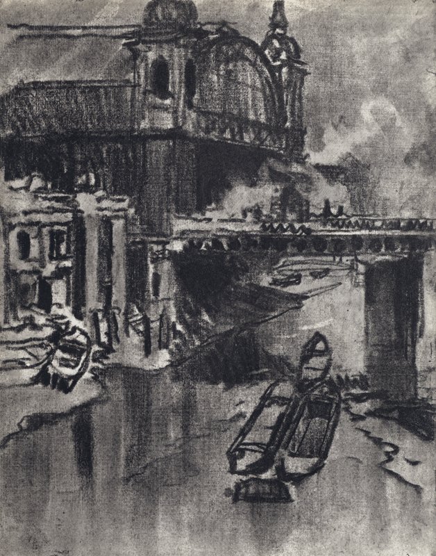 Cannon Street İstasyonu (lito) by Joseph (after) Pennell