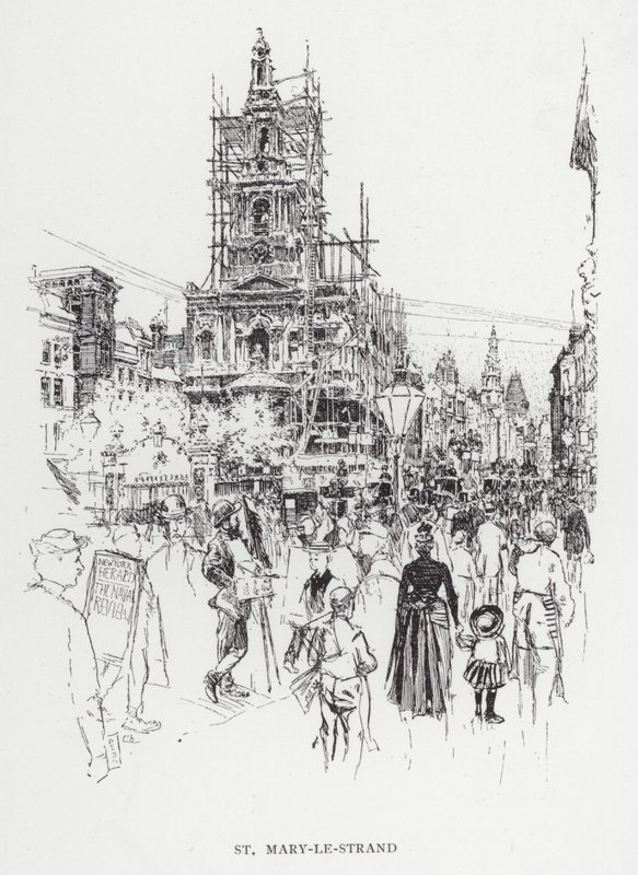 Aziz Mary-le-Strand (taş) by Joseph (after) Pennell