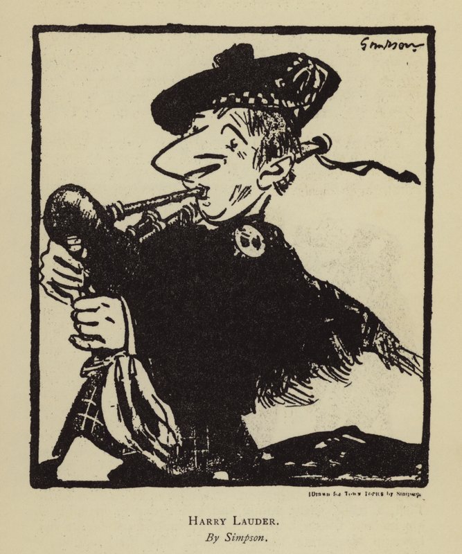Harry Lauder, İskoç şarkıcı ve komedyen (lito) by Joseph (after) Simpson